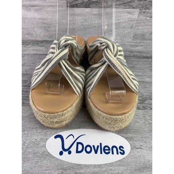 Donald Pliner Womens Striped Espadrille Wedge Sandals Size 9.5M - Picture 2 of 8